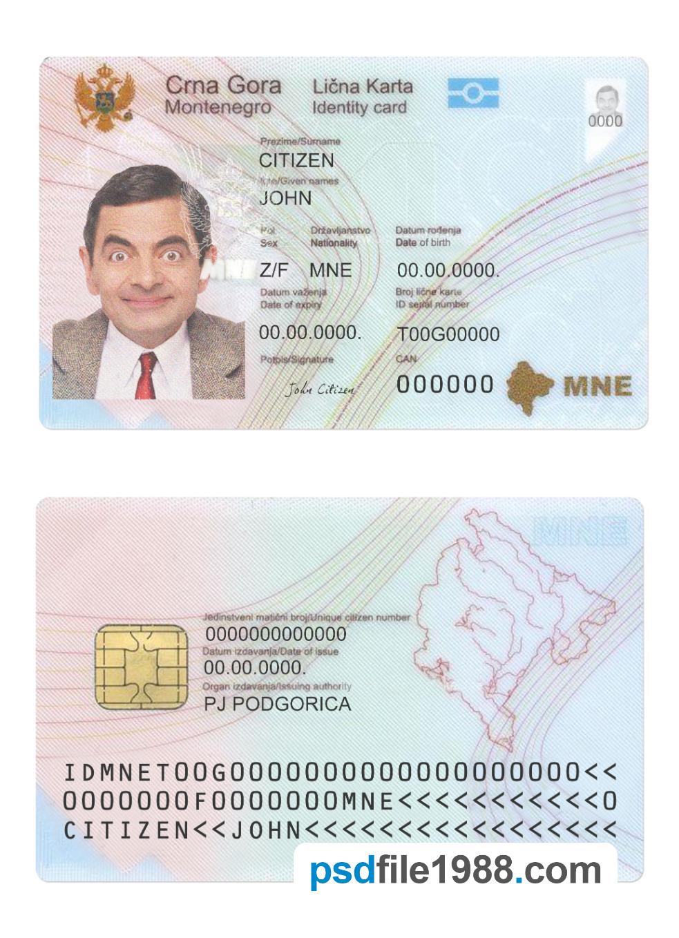 Montenegro ID Card